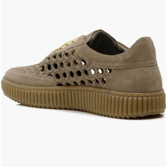 NEW Free People Wimberly Woven Sneaker Size 9.5 Moon Rock Suede - Picture 3 of 9